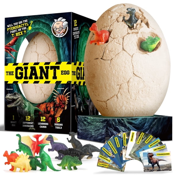 Piano Potato Dino Egg Dig Kit, 12 Unique Dinosaurs Toys Inside, Jumbo Dinosaur Eggs Excavation Kit, STEM Science Toy for Kids Age 3-8