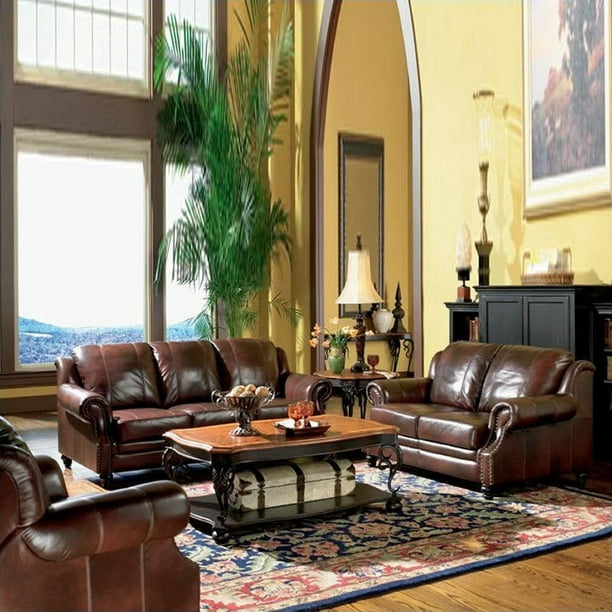 Leather Sofa Living Room Set, 3 Piece Leather Sofa Set For Living Room