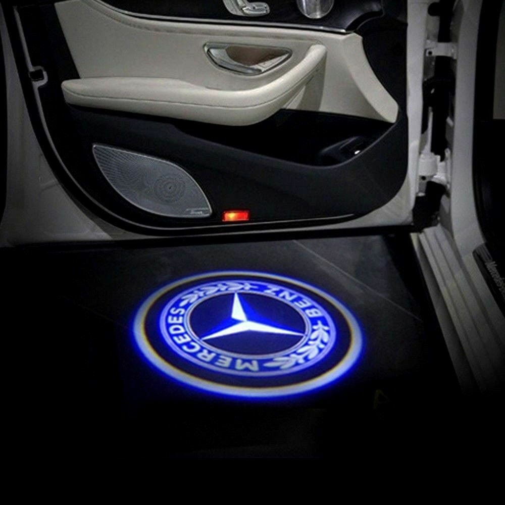 2 pcs Wireless LED Car Logo Door Light Ghost Lights for Mercedes Benz