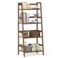 thumbnail image 1 of Gymax 4-Tier Bamboo Ladder Shelf Plant Display Stand Rack Bookshelf, 1 of 10