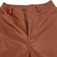 thumbnail image 5 of Erwazi Womens Leather Pants Casual Vintage Straight Leg Pants Business Work Trousers, Brown, XL, 5 of 7