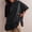 Black, variant on Casual Womens Summer Tops Pink Tunic Elbow Length T Shirt Peplum Crew Neck Summer Womens Blouses