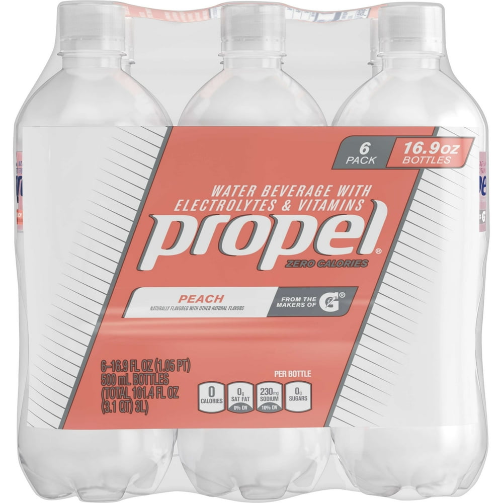 Propel Peach Water, 16.9 Fl. Oz., 6 Count