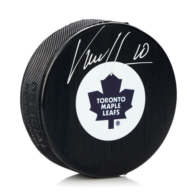 Vincent Damphousse Autographié Toronto Maple Leafs Retro Logo Rondelle