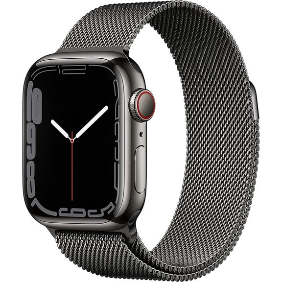 Pre-Owned Apple Watch Series 7 (GPS Cellular, 41mm) Graphite Stainless Steel Case with Graphite Milanese Loop