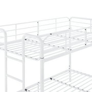 Your Zone Kids Modern Metal Twin over Twin Bunk Bed with Guardrails, White