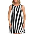 thumbnail image 1 of Vsdgher Robes d'Été à Imprimé Zèbre pour Femmes Robe de Plage Décontractée Col en U Sans Manches Robe d'Été Ample avec Poche, 1 of 7