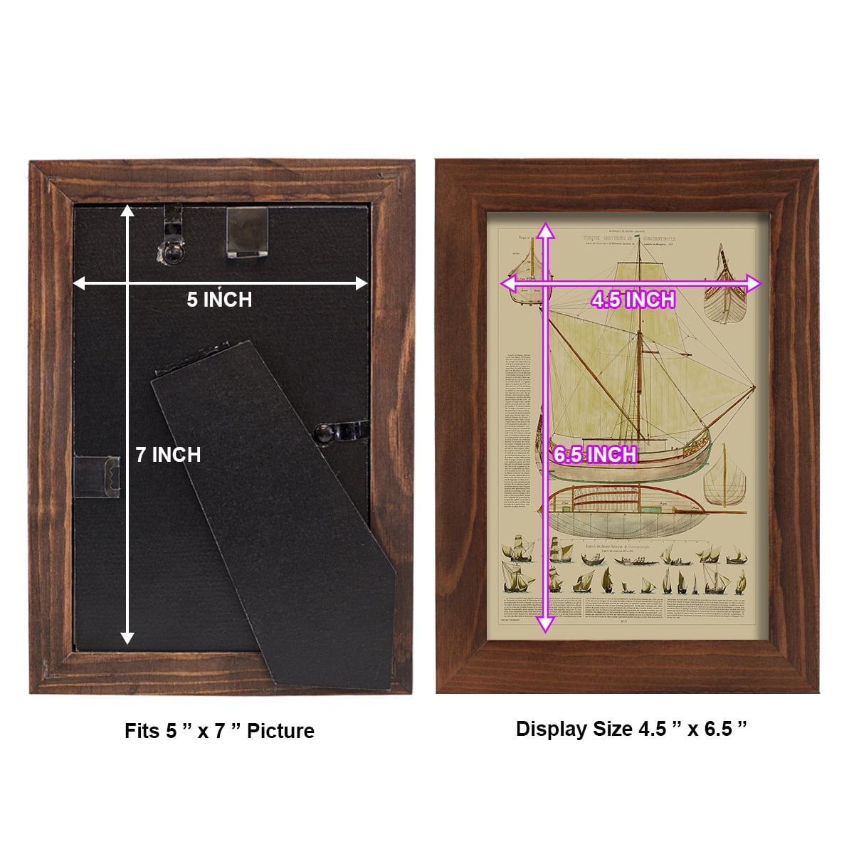 Antique Ship Plan I -Framed Print w/glass-Chestnut