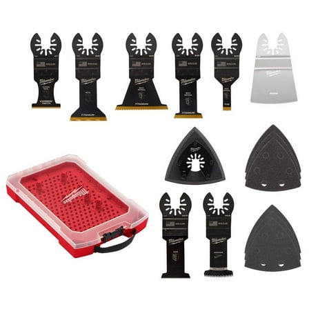 Milwaukee Tool MILWAUKEEOPEN-LOK Multi-Tool Blade Variety Kit with Modular Case 15PC