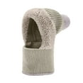 thumbnail image 4 of Bibifish Womens Scarf Hat One Piece Rib Knit Pattern Winter Warm Fleece Lined Scarf Hat Thermal Knitted One Piece Hat And Neck Warmer, 4 of 4
