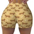 thumbnail image 2 of Lsque Dachshund Dog Puppy Pattern High Waisted Biker Shorts for Women-Tummy Control Fitness Athletic Workout Running Yoga Gym Shorts,Moisture-Wicking-, 2 of 9