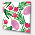 thumbnail image 3 of Designart ' Blooming Beautiful Pink Tulips Flowers On White ' Traditional Canvas Wall Art Print, 3 of 4