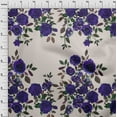 thumbnail image 3 of oneOone Georgette Viscose Purplish Blue Fabric Leaves & Rose Floral Diy Clothing Quilting Fabric Print Fabric By Yard 42 Inch Wide, 3 of 4