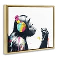 thumbnail image 2 of Stupell Industries Modern Ape On Air Headphones Gold Floating Frame Canvas Art, 21 x 17, by Svetlana Aleynikova, 2 of 8