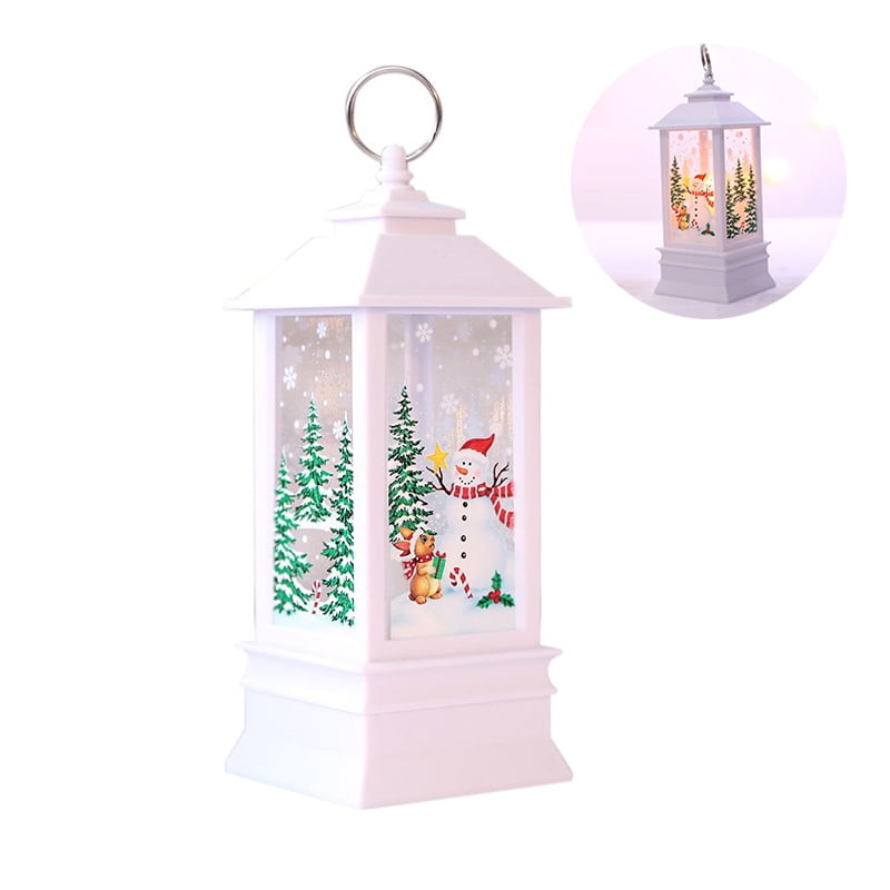 SNOWMAN FAMILY BLACK GLITTER LANTERN main image 0