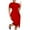 Red, variant on IROINNID Wedding Guest Dresses for Women Homecoming Party Flare Sleeve Solid Short Sleeved Round Neck Versatile Retraction Wrap Buttocks Dress Elegant Formal Dress,Black