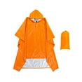 thumbnail image 3 of Segolike Rain Poncho Emergency Waterproof Pullover with Hood and Drawstring Raincoat Jacket for Backpacking Hiking Fishing Outdoor Men Orange, 3 of 8
