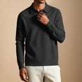 thumbnail image 2 of Kaemgyyd Mens Long Sleeve Shirts V Neck Casual Golf Shirt Fall Fashion Collared Pullover Soft Comfy Clothes（Black,4X-Large）, 2 of 7