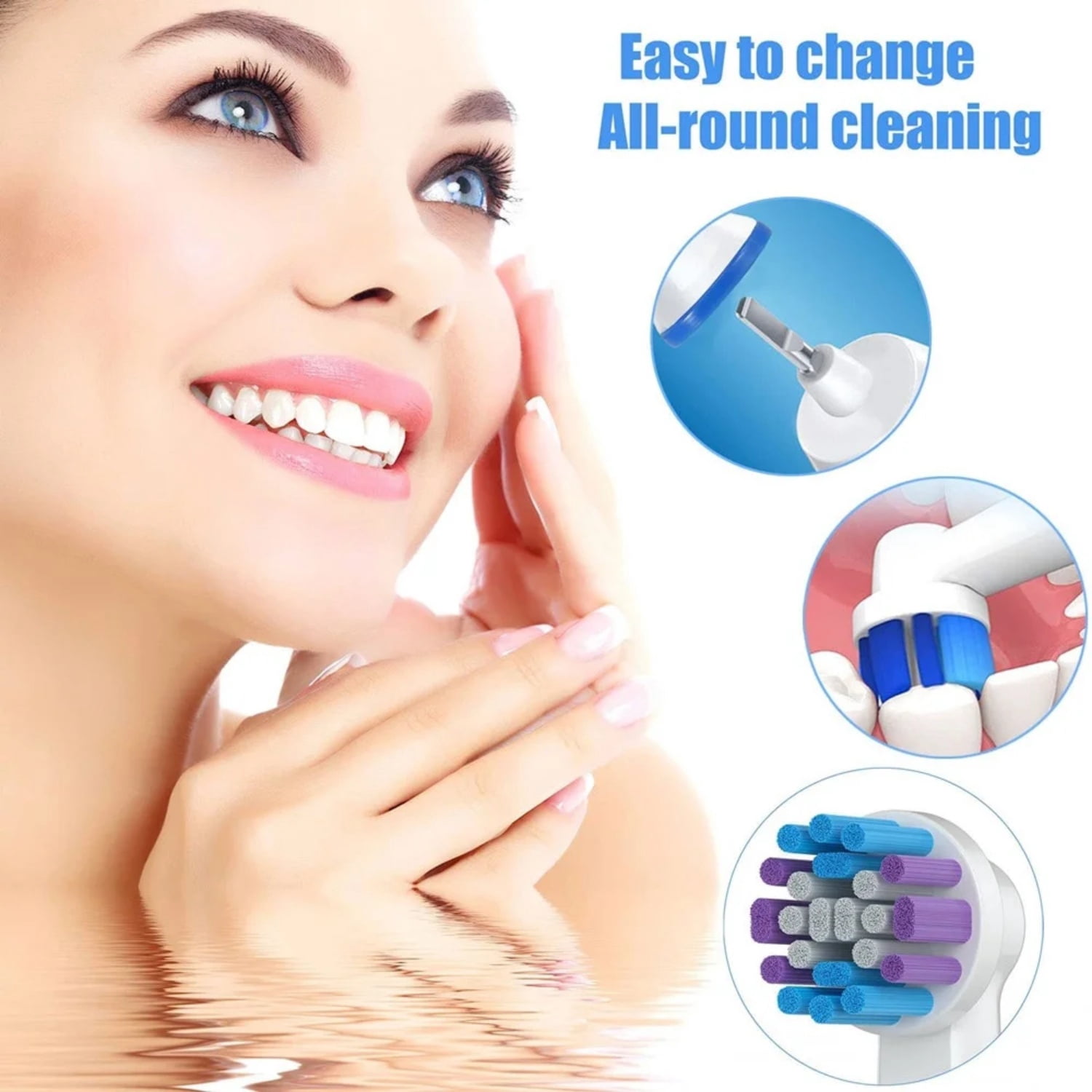 12Pcs Replacement Electric Toothbrush Heads Accessories Compatible for Oral-B 3728 3738 3744 3757,Teeth