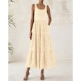 thumbnail image 3 of Vestido midi BTFBM para mujer, sin mangas, con ojales, color albaricoque, 3 of 9