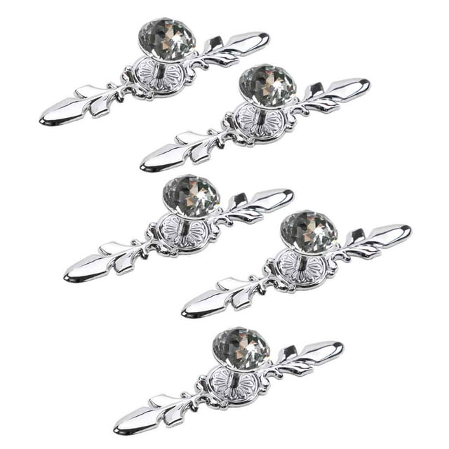 Tirador de tocador para cajón Rawiri Tirador - cristal con borde de diamante tirador con placa