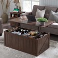 thumbnail image 2 of IFGET Farmhouse Lift Top Coffee Table with Double Storage Spaces for Living Room, Sliding Groove Barn Door & Max Lift High 10", 2 of 6
