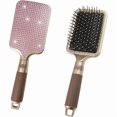 thumbnail image 1 of wonima11 Fshion Handmade Massage Air Cushion Pink Crystal Paddle Brush,Premium Bling Hair brush,Rhinestone Detangle Hair Comb For Women, 1 of 1