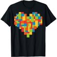 thumbnail image 1 of T-Shirt Brick Builder Heart Valentines Block Building Master Builder - Blanc - TG, 1 of 2