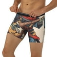 thumbnail image 3 of Rateoe Samurai Frog Guitar Print Men’s Underwear Boxer Briefs Soft Comfortable Underwear Boxer Briefs, Long Leg Briefs,Anti-chafing Boxer Briefs, 3 of 7