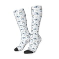 thumbnail image 2 of Fotbe Music Shark print Women's Men's Novelty Crew Socks Cotton Socks Knee High Socks for Walking,Running,Nurses,Pregnancy, 2 of 9