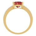 thumbnail image 4 of Clara Pucci 14K Yellow Gold Solid Gold Garnet Solitaire with Accents Anniversary Ring for Women - 1.62 cttw Princess Cut, 4 of 8