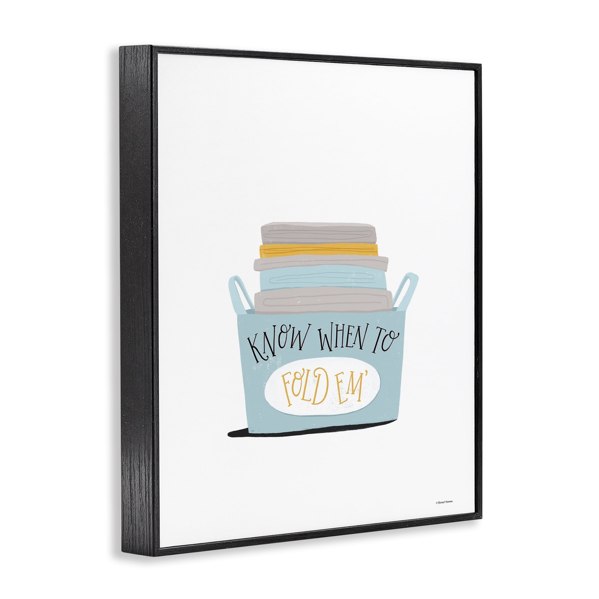 Stupell Industries Know When to Fold Typography Painting Black Framed Art Print Wall Art, 24 x 30