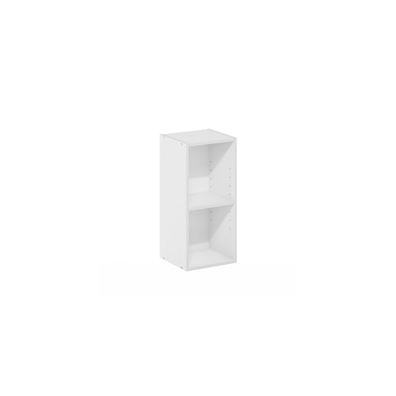 Narrow Bookcase 2-Tier Storage Shelf White - 9"D x 9.84"W x 21.18"H