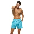 thumbnail image 5 of Tyhengta Men's Swim Trunks Quick Dry Beach Shorts with Zipper Pockets and Mesh Lining Skyblue 32, 5 of 8