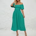 thumbnail image 4 of Lmnyox Off Shoulder Maxi Dress for Women Casual Puff Short Sleeve Dress Flowy Cocktail Party Dress, 4 of 7