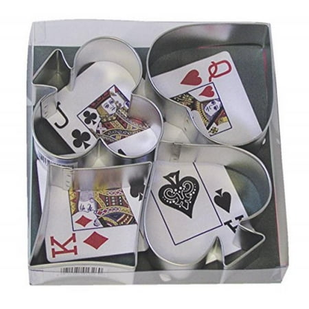 Signature Cookie Gift Box - R & M Ace, Club, Diamond Heart Suit 4 Piece Cookie Cutter Set with Gift Box