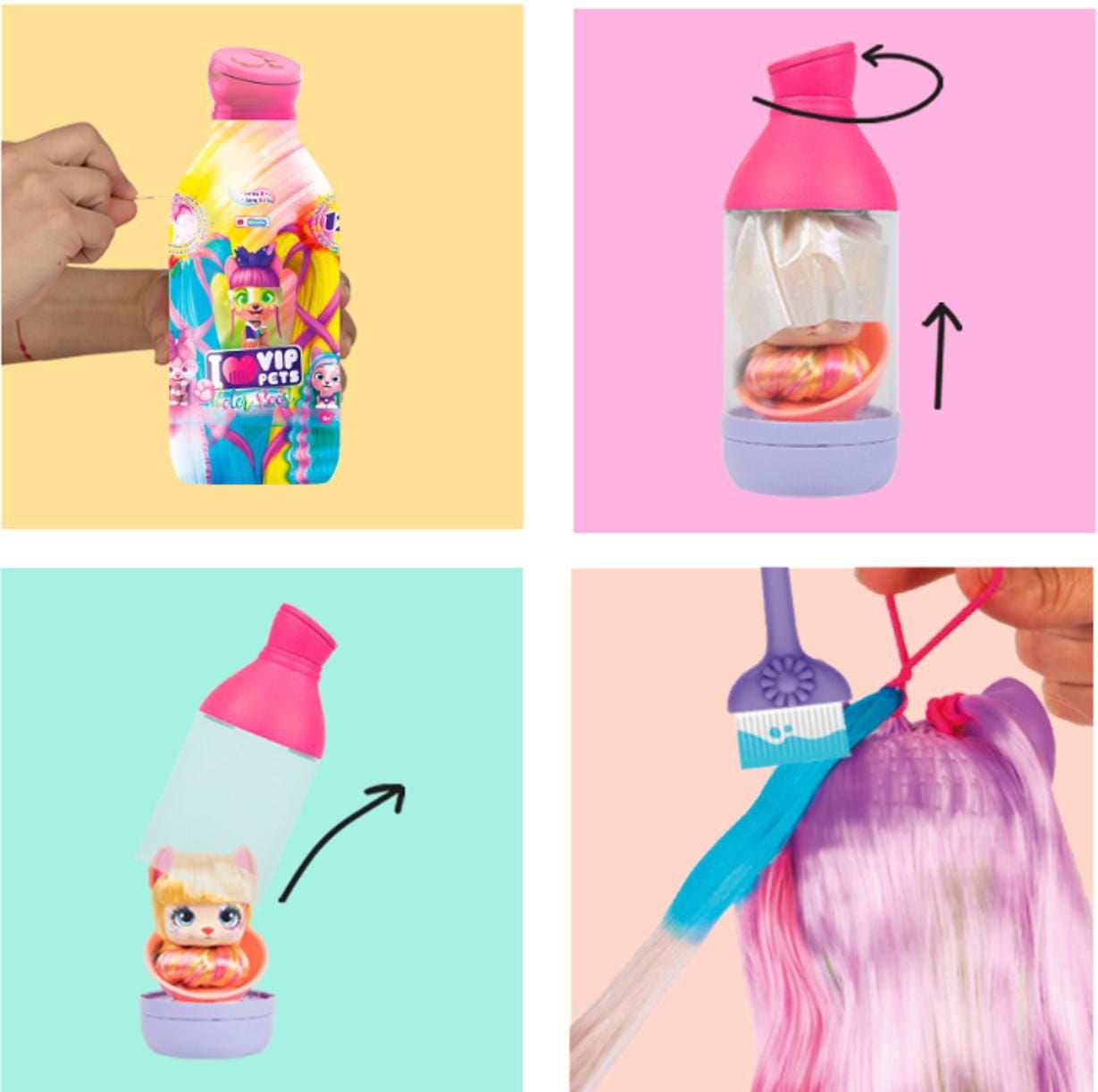 VIP Pets Color Boost - Comprend 1 poupée VIP Pets, 9 surprises, 6 accessoires