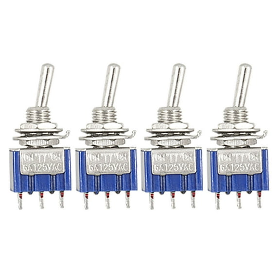 4 Pcs AC 125V 6A 3 Pin SPDT On/Off/On 3 Position Mini Toggle Switch