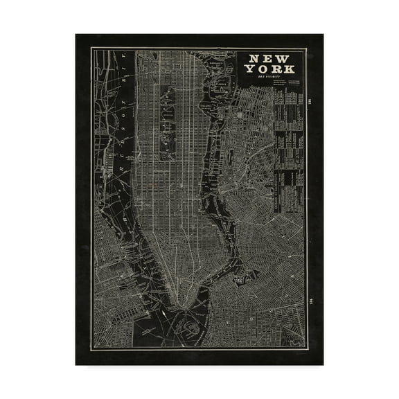Trademark Fine Art 'Blueprint Map New York' Canvas Art by Sue Schlabach