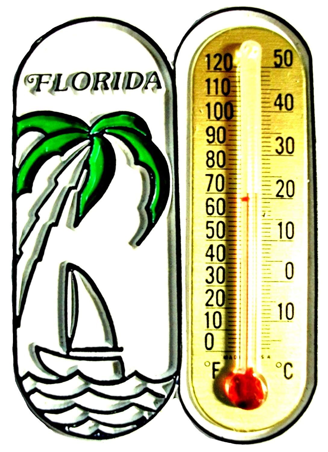 Florida with Sailboat Thermometer Fridge Magnet