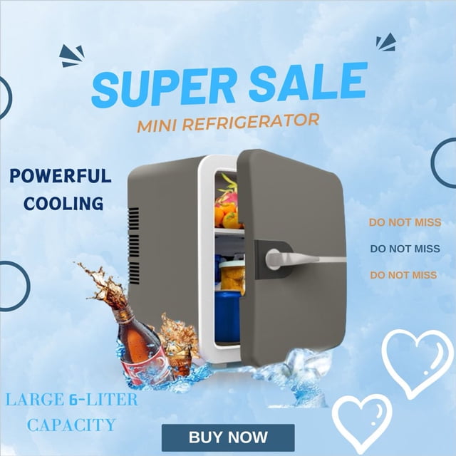 CNKOO 6L Hot & Cold Car Refrigerator 1X Compact and Stylish Mini Fridge with Reversible Door and Adjustable Temperature Control Suitable for Car Home Office and RV Use