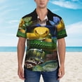 thumbnail image 2 of Yiaed Colorful Viper Snake Print Hawaiian Shirt for Men Short Sleeve Button Down Shirts Beach Shirts for Men,3X-Large, 2 of 7