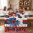 thumbnail image 5 of Lzobxe 4th Of July Table Runner Patriotic Red White Blue Stars and Stripes Tablecloth for Kitchen, Party and Independence Day Festive Dining Table Decor, 5 of 8