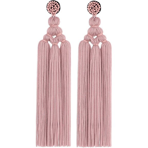 Bohemian Layered Handwoven Long Fringe Tassel Dangle Earrings for Women Boho Colorful Tiered Thread Beads Big Large Statement Drop Earrings Ethnic Holiday Jewelry
