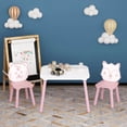 thumbnail image 3 of Mesa y silla para niños, escritorio de madera de 3 piezas para niños pequeños con respaldo animal, mesa de actividad para dibujar, aprender, sala de juegos o guardería, 3 of 4