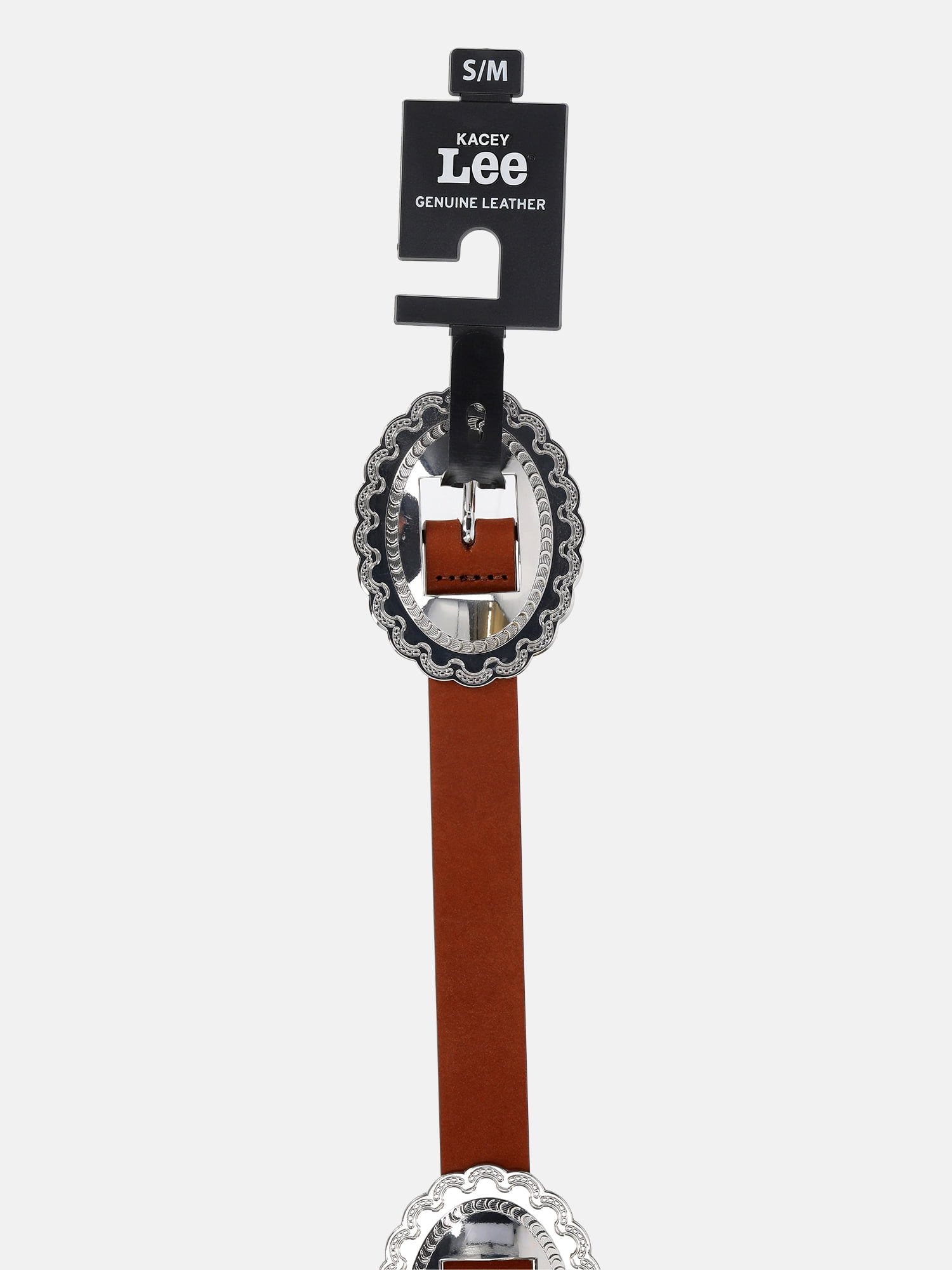 Kacey Lee Women's Leather Belt with Decorative Conchos