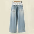 thumbnail image 2 of Shadoumai Girls Jeans Baggy Denim Pants High Waisted Straight Wide Leg Boyfriend Jeans for Youth Kids 12-16 Years, 2 of 9
