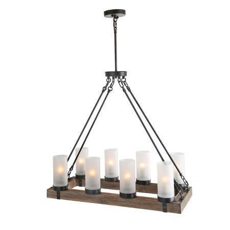 LNC Wood Chandeliers Kitchen Island Chandelier Lighting 8-light Pendant Lights - Walmart.com