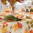 thumbnail image 2 of Elrene Home Fashions Autumn Leaves Fall Printed Tablecloth, 52" x 52" Rectangle, 2 of 4