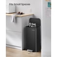 thumbnail image 3 of SONGMICS Kitchen Trash Can, 8-Gallon (30 L) Garbage Can with Lid, Stainless Steel, Soft Close and Stays Open, Inner Bucket, Wide Non-Slip Pedal, Ink Black, 3 of 6